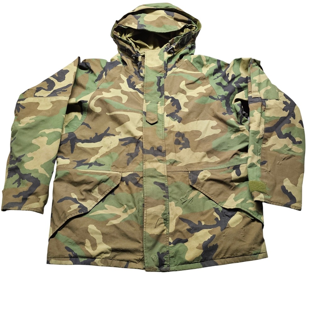 US Military ECWCS Gen 1 Woodland Camo Gore-Tex Cold Weather Parka Jacket Medium